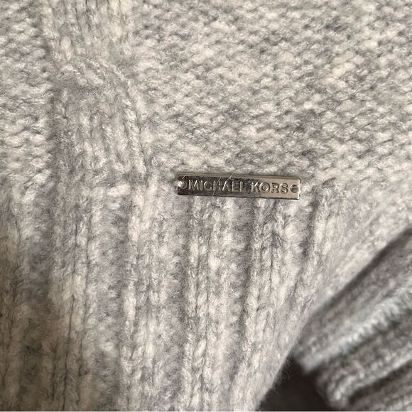 MICHAEL Michael Kors Pearl Heather Gray Medium Knit Turtle Neck Sweater Size M - Picture 6 of 6